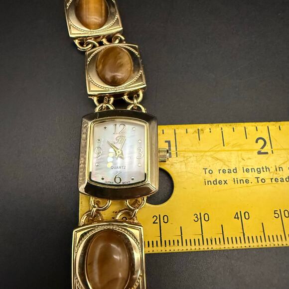 Brighton Tiger’s Eye Gold Quartz Wristwatch Watch Mother Of Pearl Dial BTV015TIG main image 11